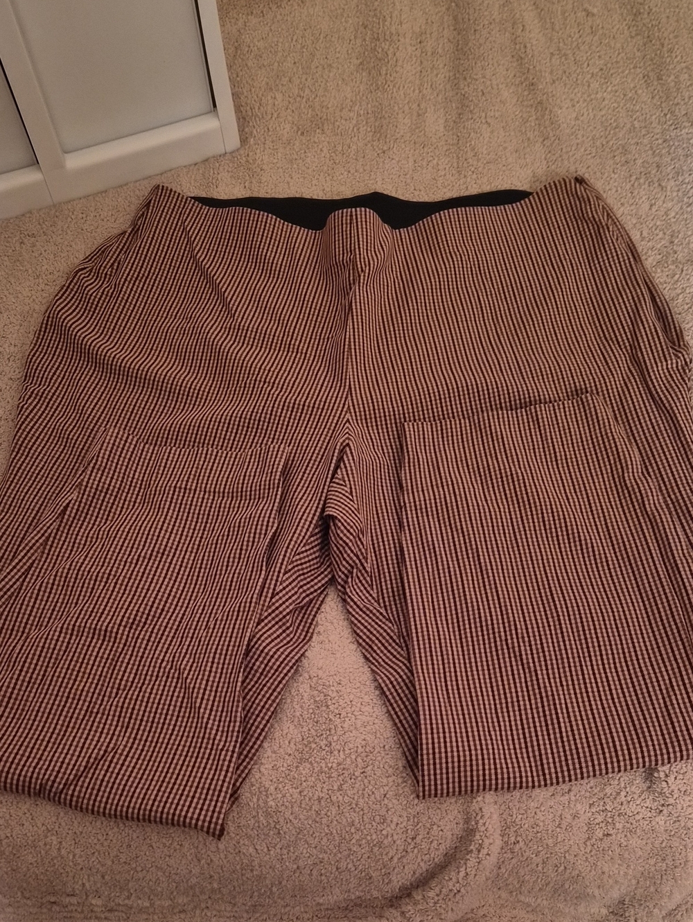Woman's Red and Black Micro-Check Cargo Pants